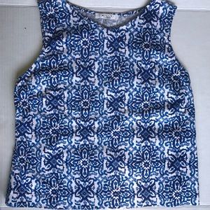 Milly Patterned Blue and White Top